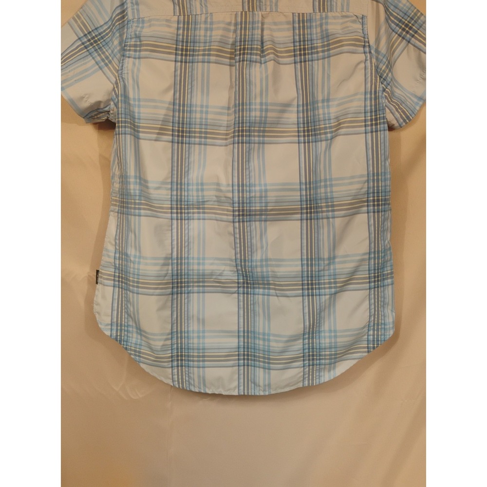 Eddie Bauer Shirt Womens Medium M Blue Plaid Adventurer Shirt Button Up Dry - Picture 8 of 11